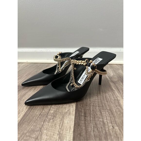 JIMMY CHOO + Jean Paul Gaultier Bing 90 embellished leather mules US 7 $2450 - Picture 6 of 15